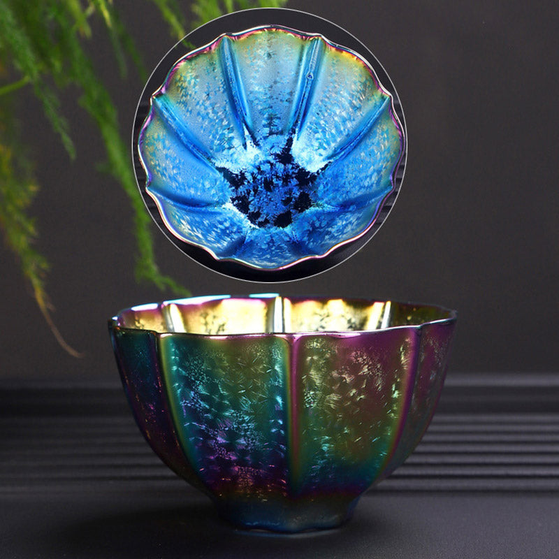 Rainbow Color Jianzhan Ceramic Zen Decor Teacup