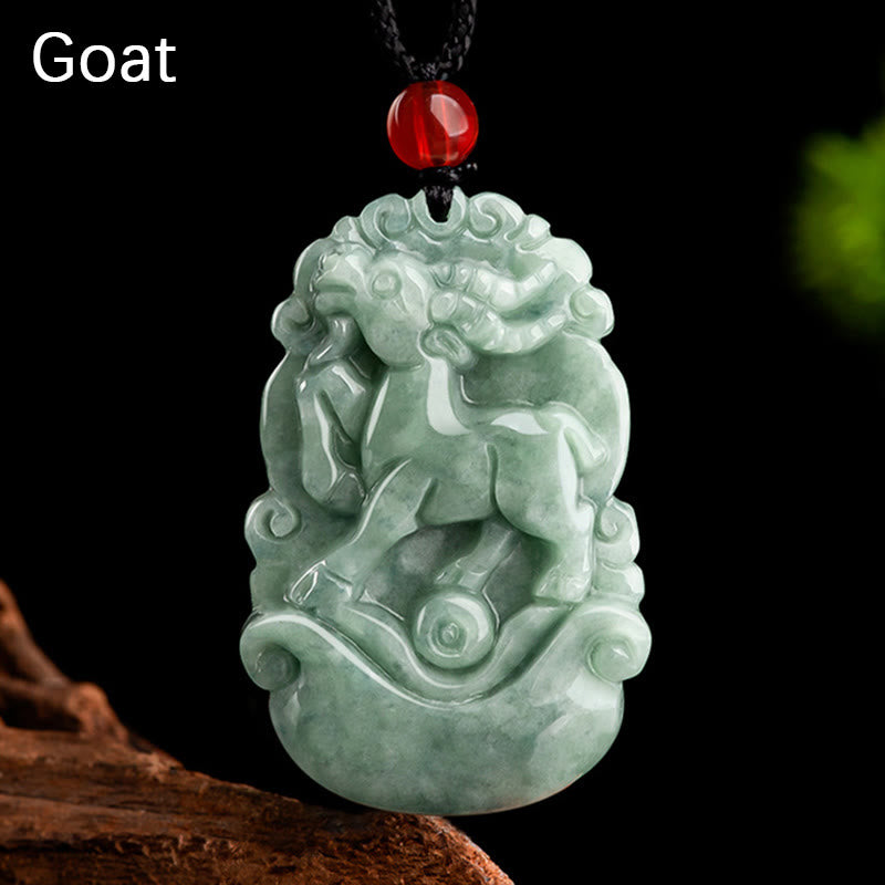 Green Jade 12 Chinese Zodiac Luck | Prosperity Necklace