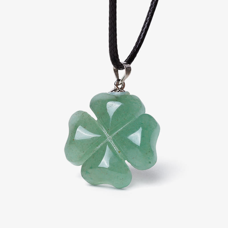 Green Aventurine Luck Necklace | Sterling Silver Clover Charm