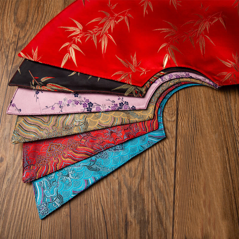 Vintage Sea Wave Bamboo Plum Blossom Tea Mats | Zen Decor