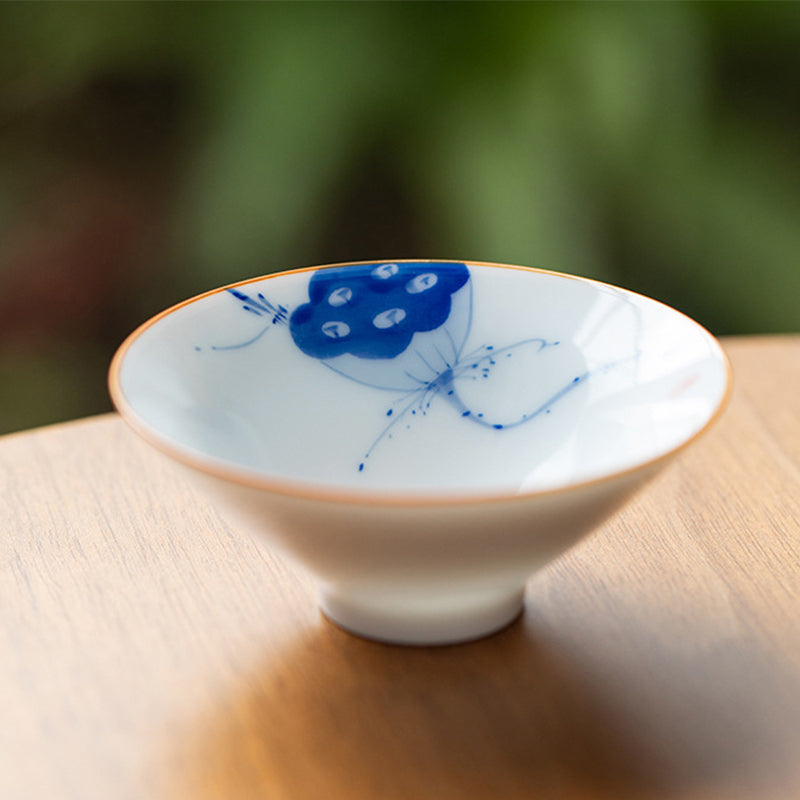 Mandala Koi Fish Lotus Ceramic Tea Cup 50ml Harmony