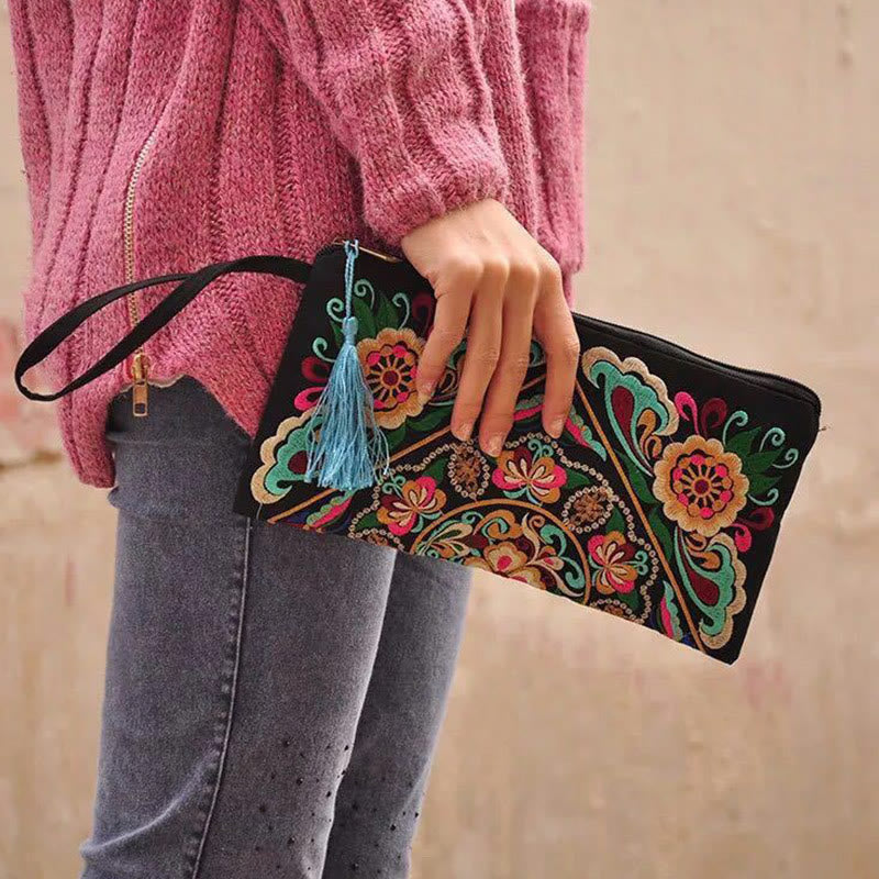 Dragon Butterfly Spiritual Cosmos Flower Wallet 14x25cm