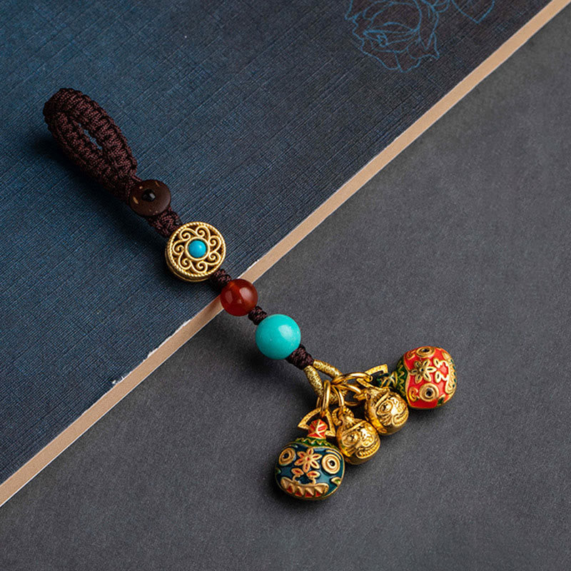 Gold Swallowing Beast Family Luck Key Chain for Spiritual Wealth