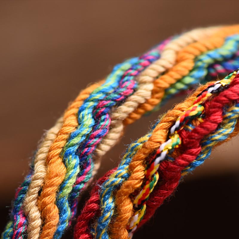 Gold Swallowing Beast Family Luck Bracelet | Colorful String