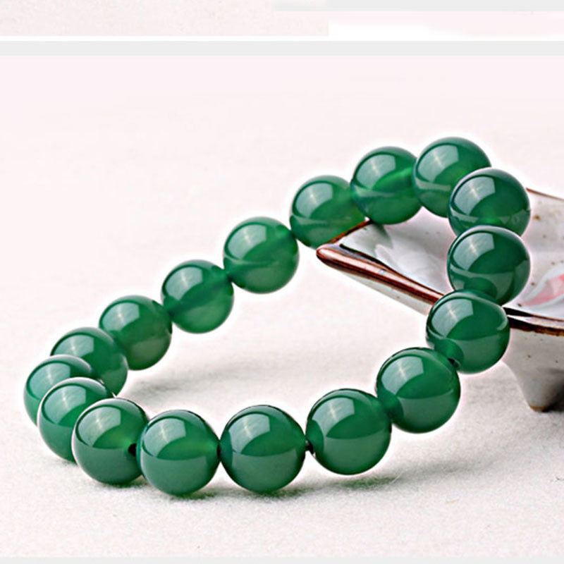 8mm Green Agate Support Bracelet for Success & Motivation