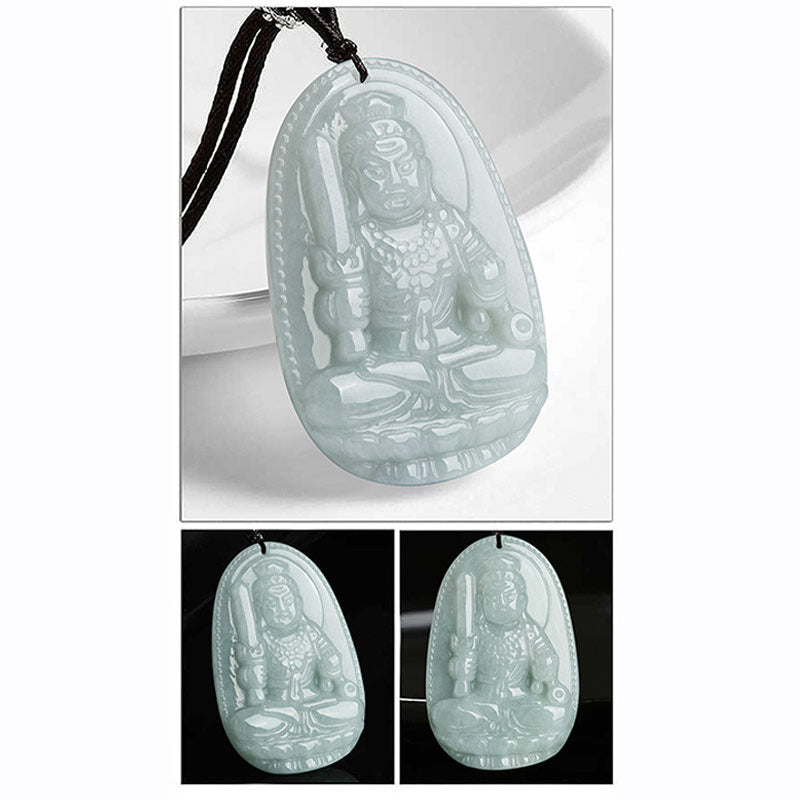 Chinese Zodiac Jade Necklace with Wealth Buddha Pendant