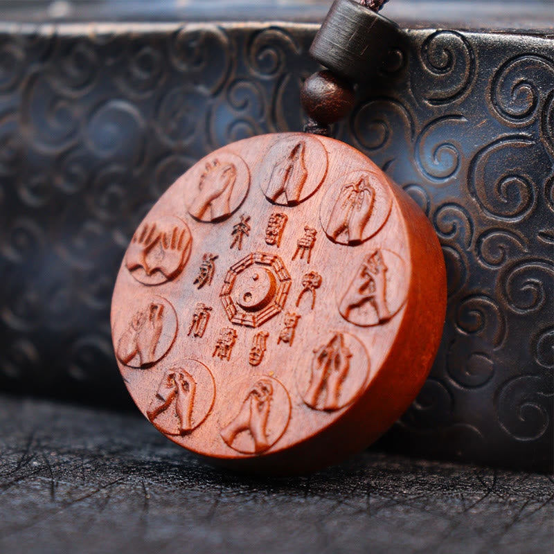 Lightning Struck Jujube Wood Yin Yang Pendants for Protection