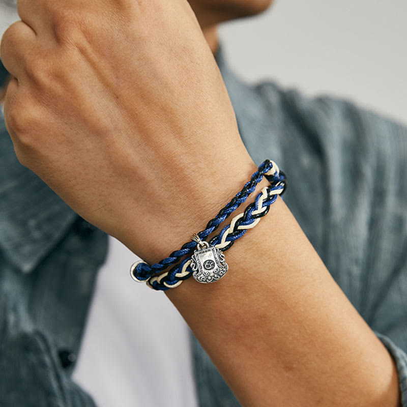 16cm Sterling Silver Om Mani Padme Hum Protection Bracelet