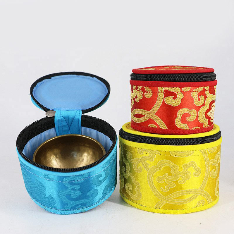Tibetan Singing Bowl Storage Bag with Zipper Closure 14cm