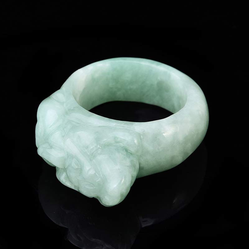 Jade Fengshui Wealth PiXiu Luck Ring for Prosperity