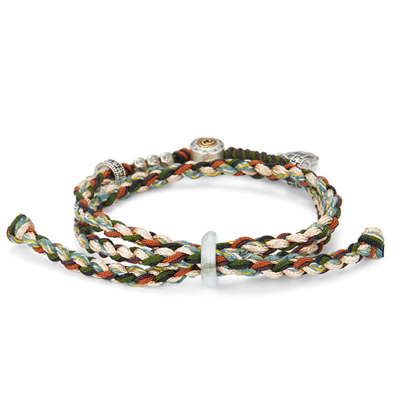 925 Sterling Silver Swastika Wheat Spiritual Luck Bracelet