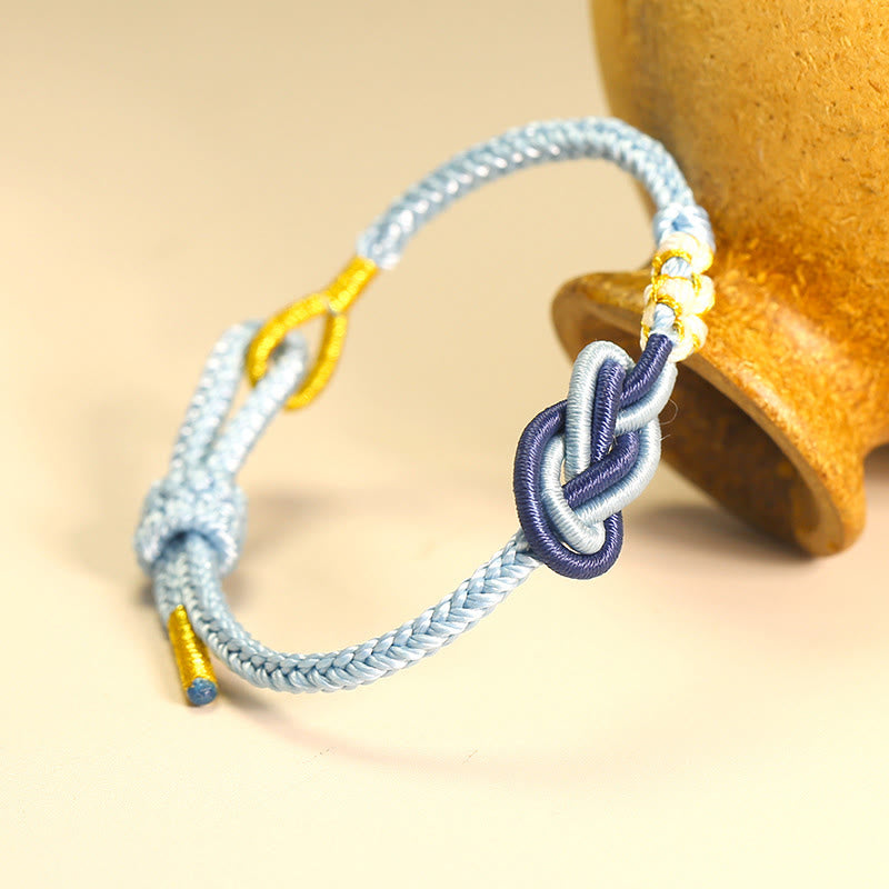 Handcrafted Eight Thread Red String Peace Knot Bracelet