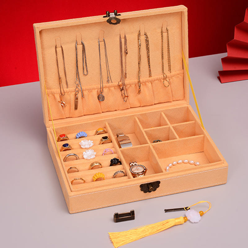 Flannel Jewelry Box Organizer with Lock | Spiritual Storage