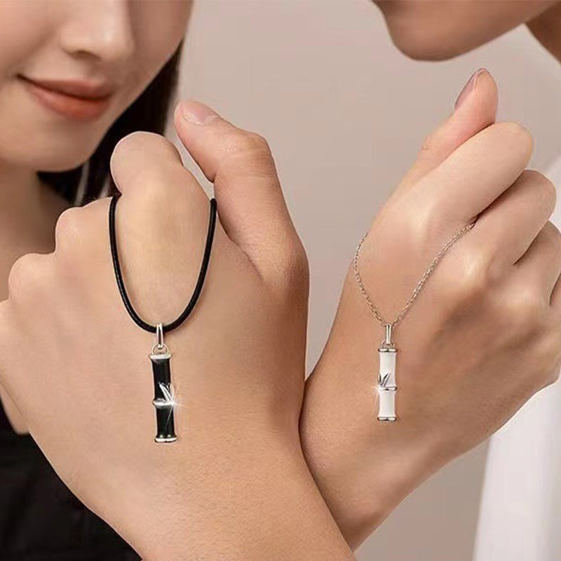 Copper Bamboo Luck Couple Necklace 45cm Pendant