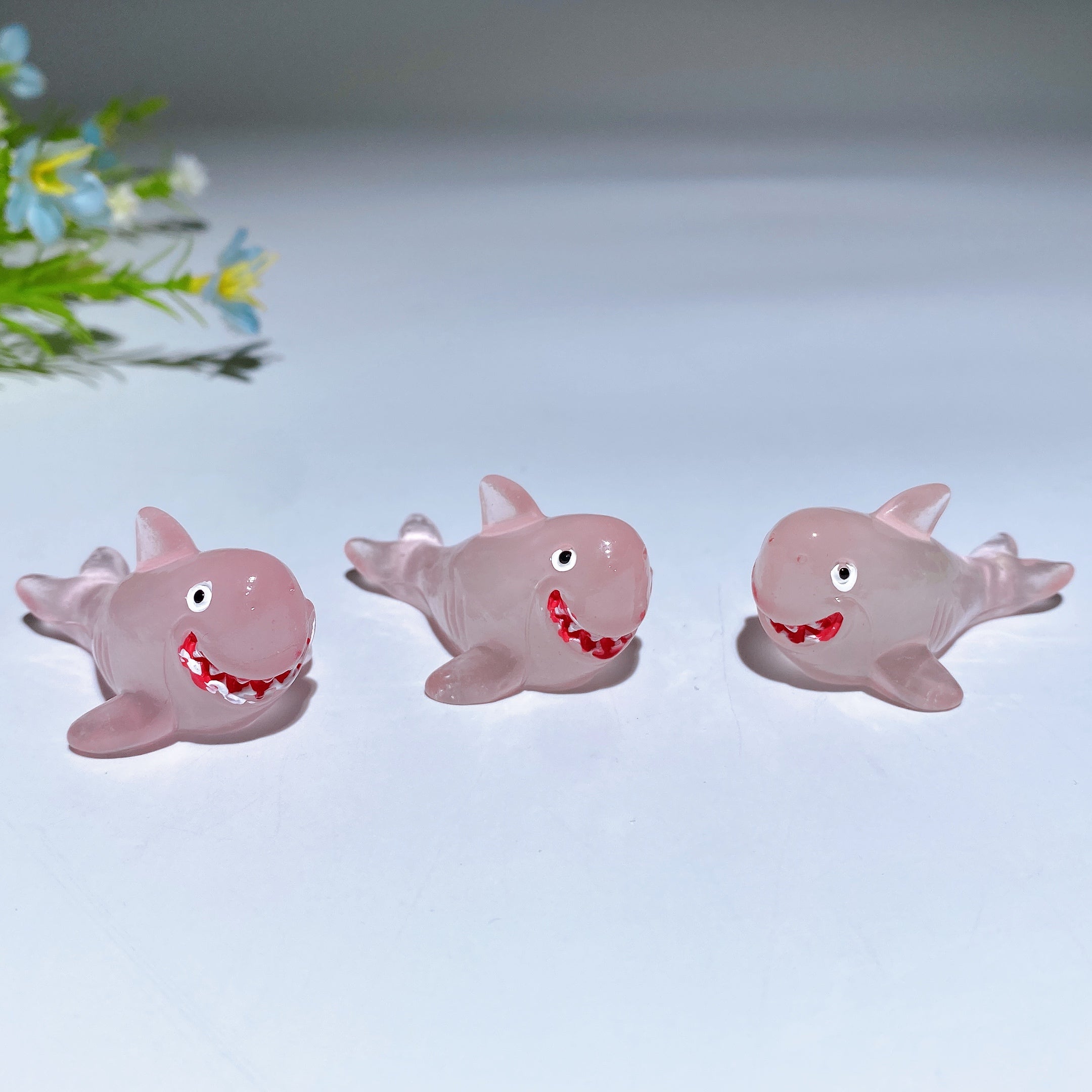 45mm Crystal Shark Carving Figurines for Healing & Decor