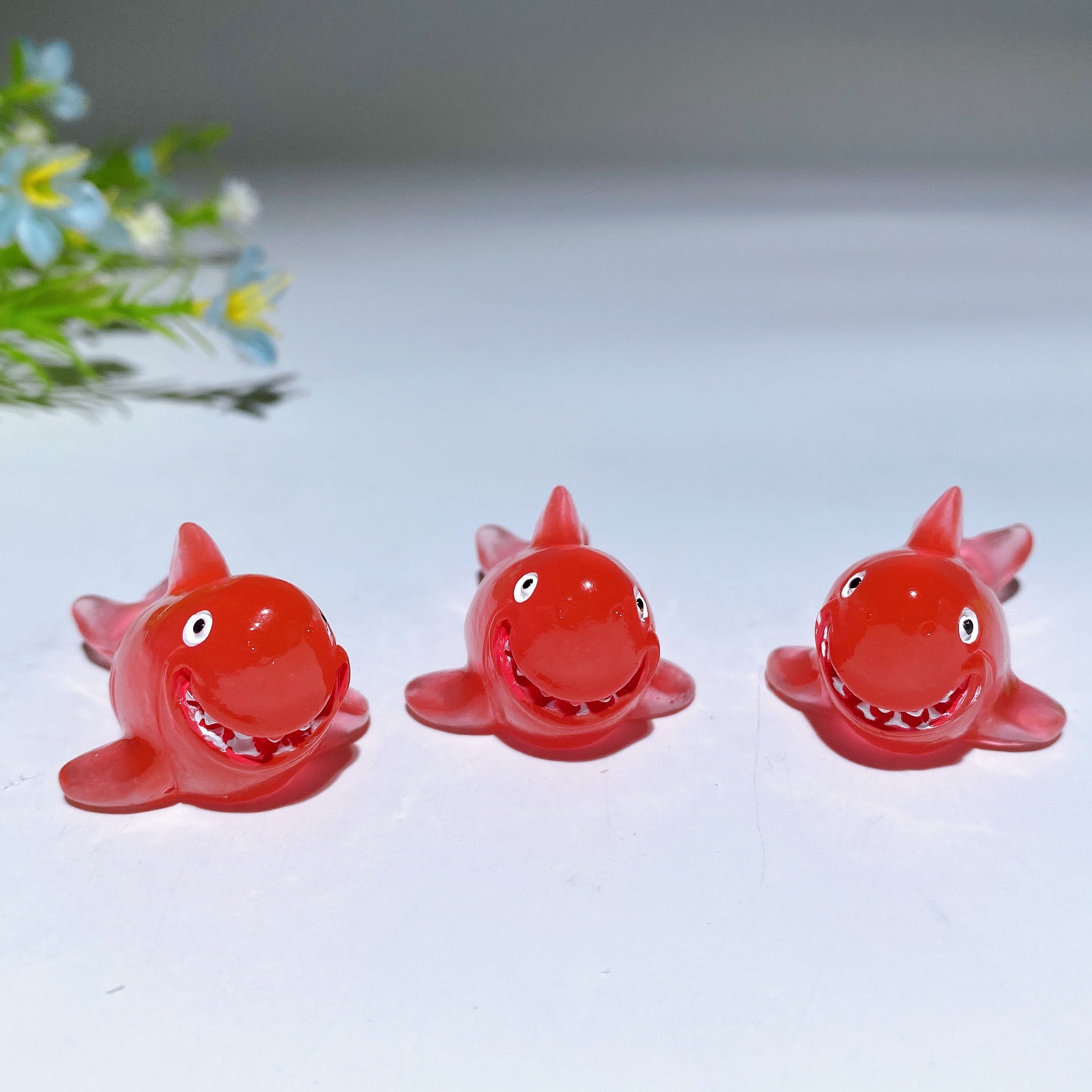 45mm Crystal Shark Carving Figurines for Healing & Decor