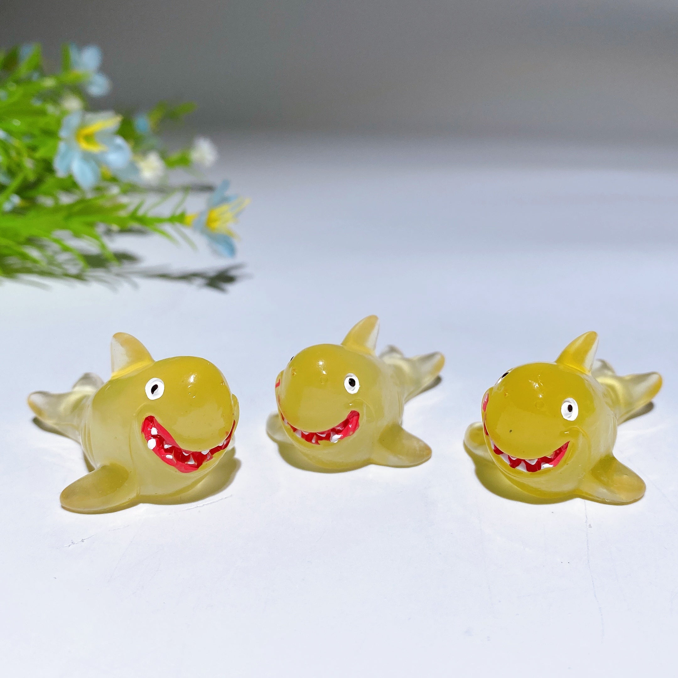 45mm Crystal Shark Carving Figurines for Healing & Decor