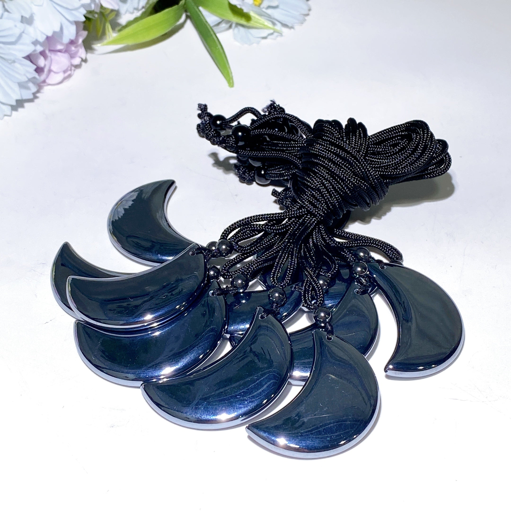 45mm Terahertz Moon Spiritual Healing Necklace