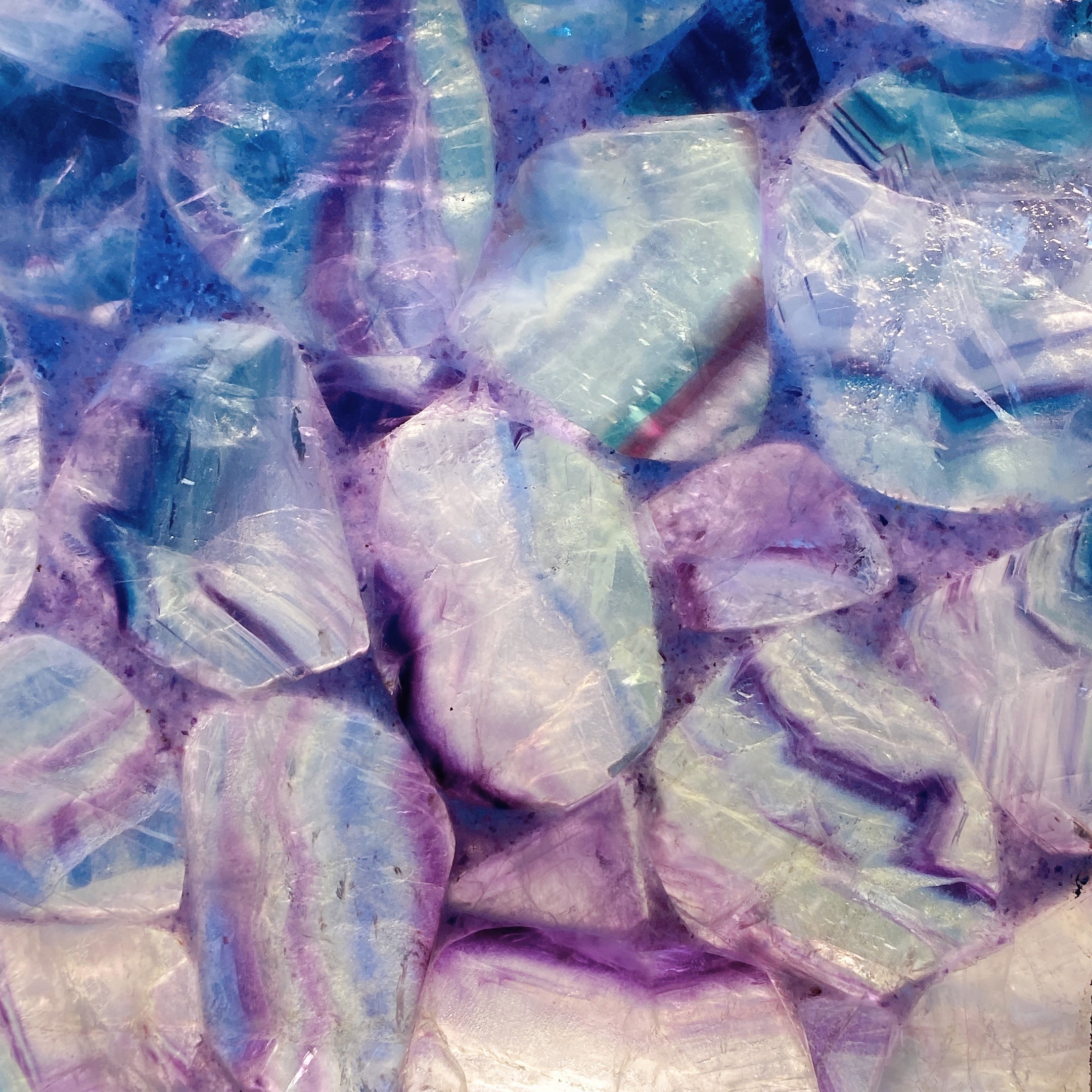 46.5cm Rainbow Fluorite Crystal Lamp for Healing Ambiance