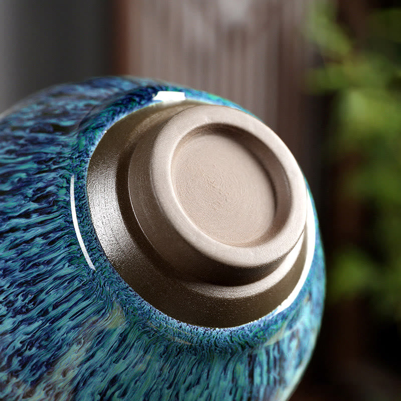 Multicolor Ceramic Tea Cup Ocean Wave | Zen Decor