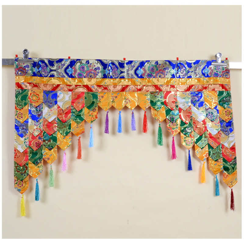 Tibetan Five Colors Prayer Altar Curtain Fabric 100x60cm