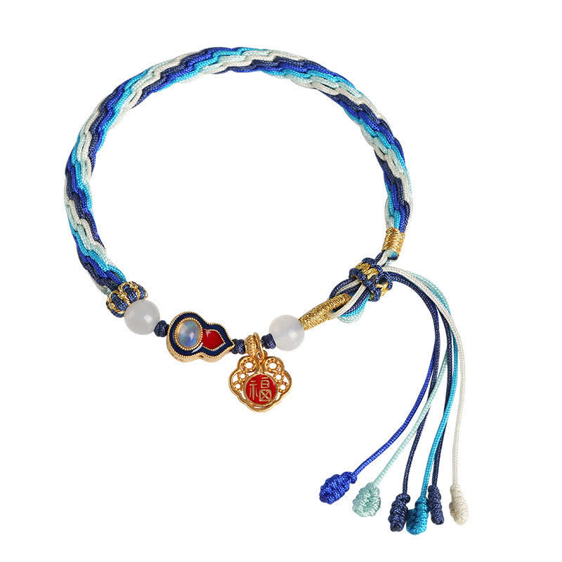 Sterling Silver Spiritual Gourd Blessing Bracelet 15-19cm