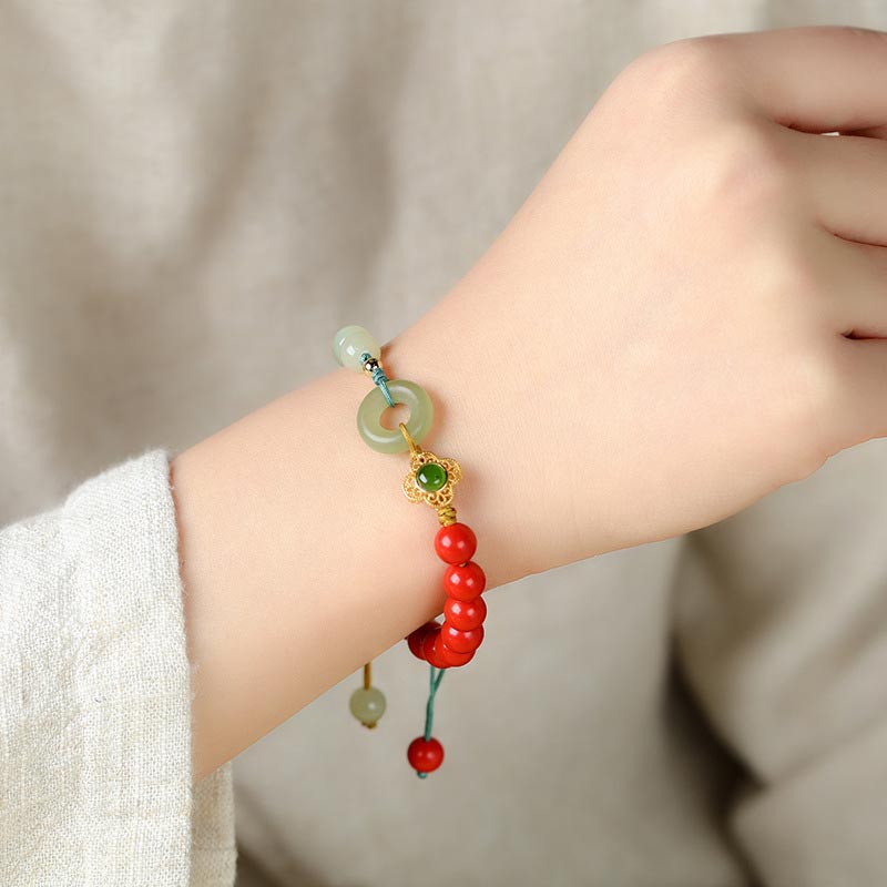 8mm Cinnabar Jade Blessing Bracelet for Prosperity & Calm
