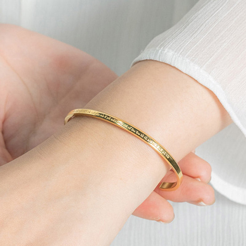 Six True Words Titanium Steel Om Mani Padme Hum Bracelet