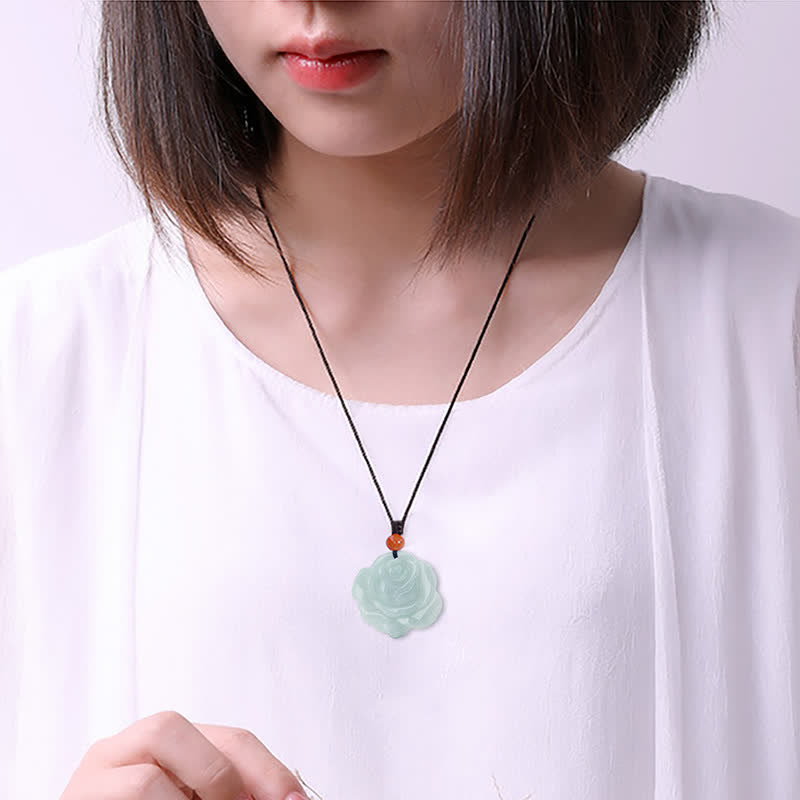 Lotus Jade Necklace for Prosperity & Abundance