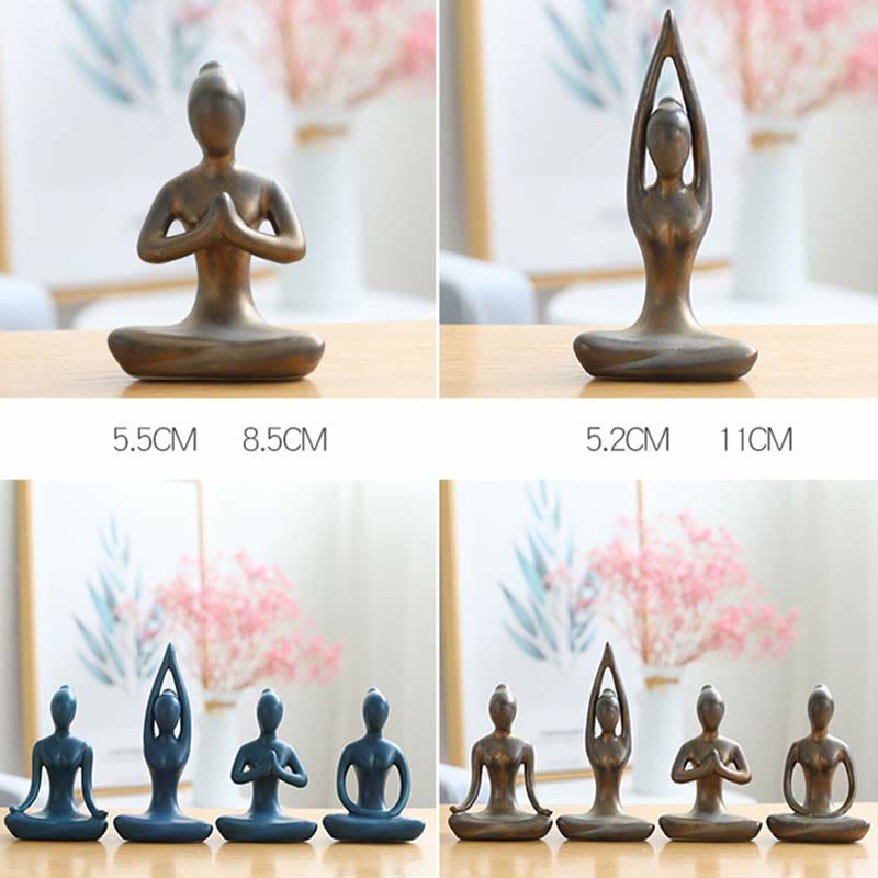 Ceramic Buddha Statue | Abstract Yoga Meditation Sculpture