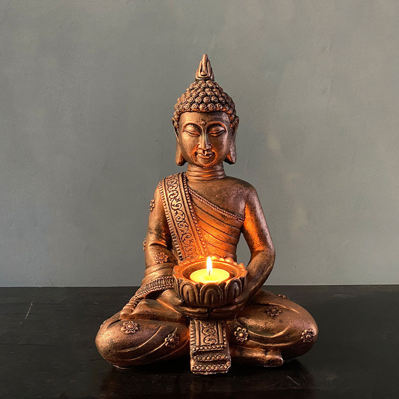 Tibetan Buddha Blessing Candlestick Decoration 19cm