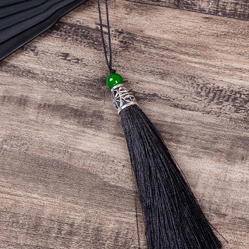 Plum Blossom Silk Bamboo Folding Fan 22.5cm Elegant Handheld