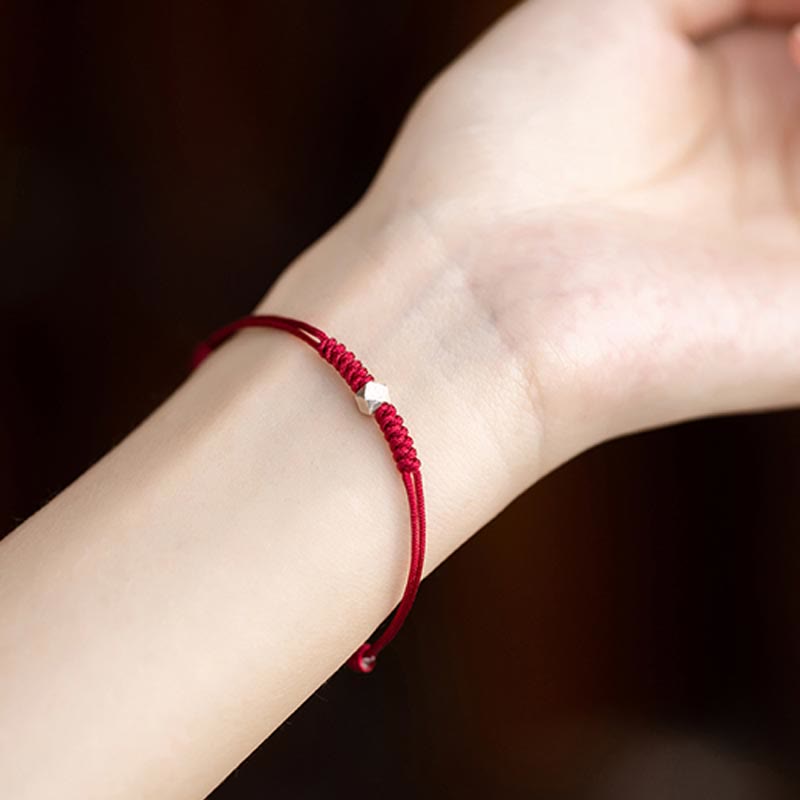 925 Sterling Silver Red String Protection Bracelet Unisex