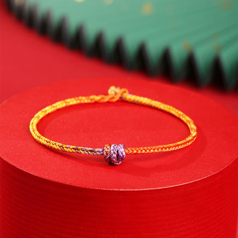 Colorful Purple Gold Red Braided Rope Bracelet for Balance