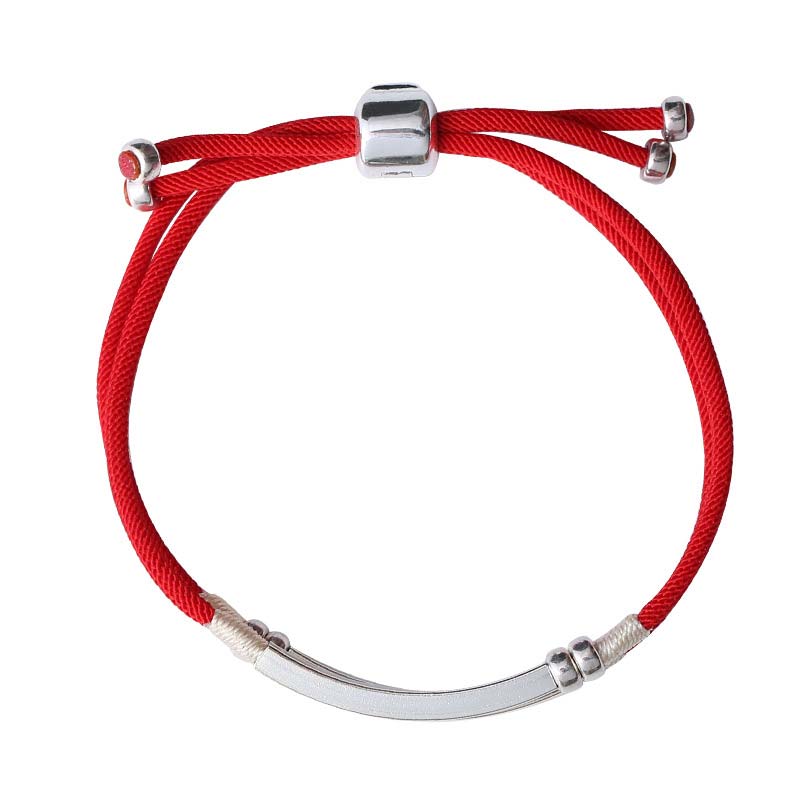 Sterling Silver Red String Layered Braid Bracelet for Luck & Protection