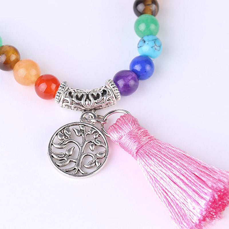 108 Bead Mala Bracelet with Rhodonite and Lazulite Beads