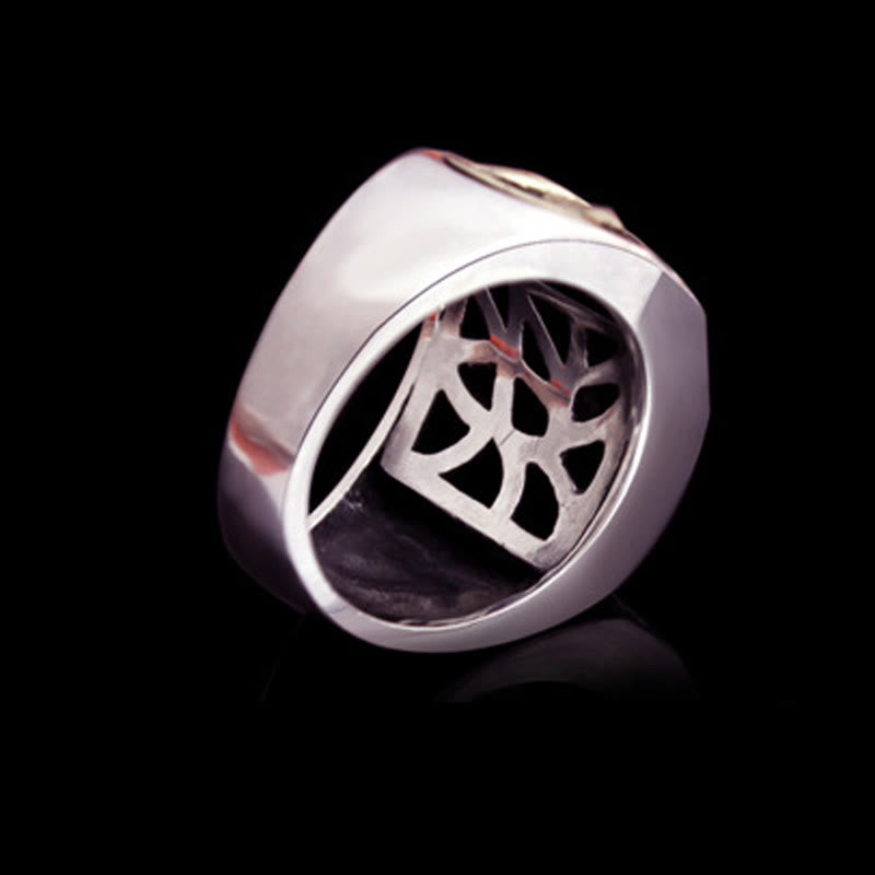 925 Sterling Silver Sanskrit Protection Spiritual Ring Adjustable