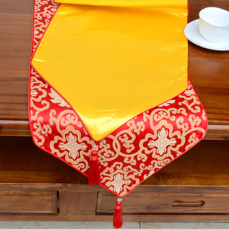 Tibetan Prayer Altar Table Runner with Dragon & Vajra