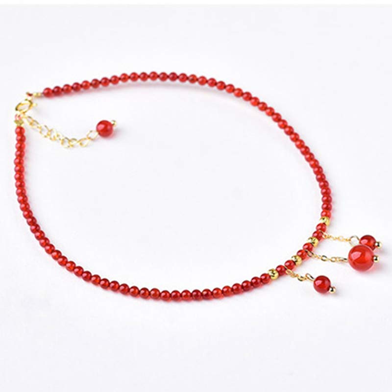 Red Agate Confidence Calm Anklet for Inner Peace