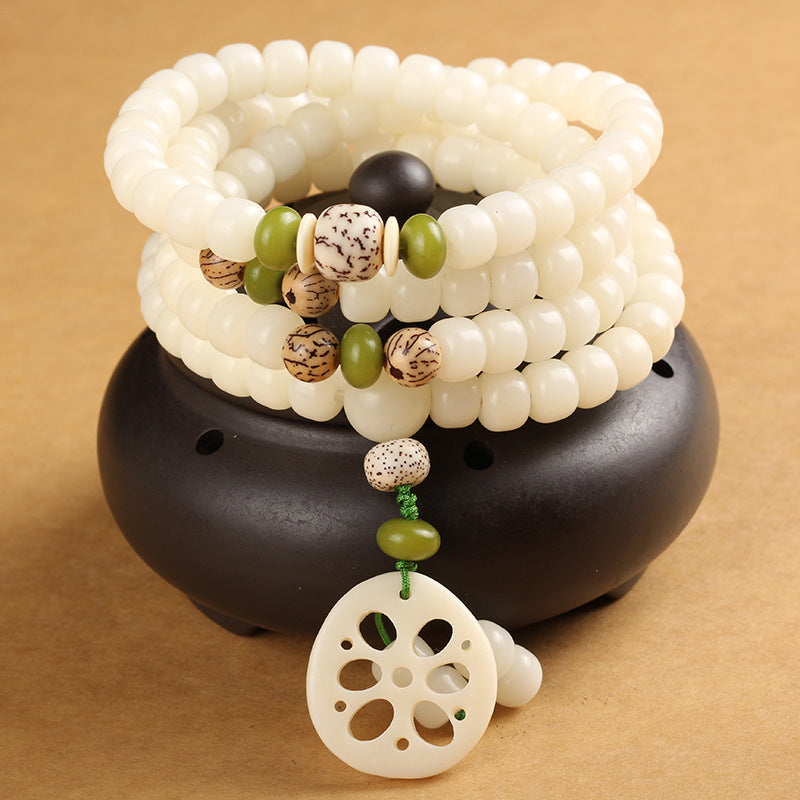 8mm Bodhi Seed Mala Bracelet for Meditation & Protection