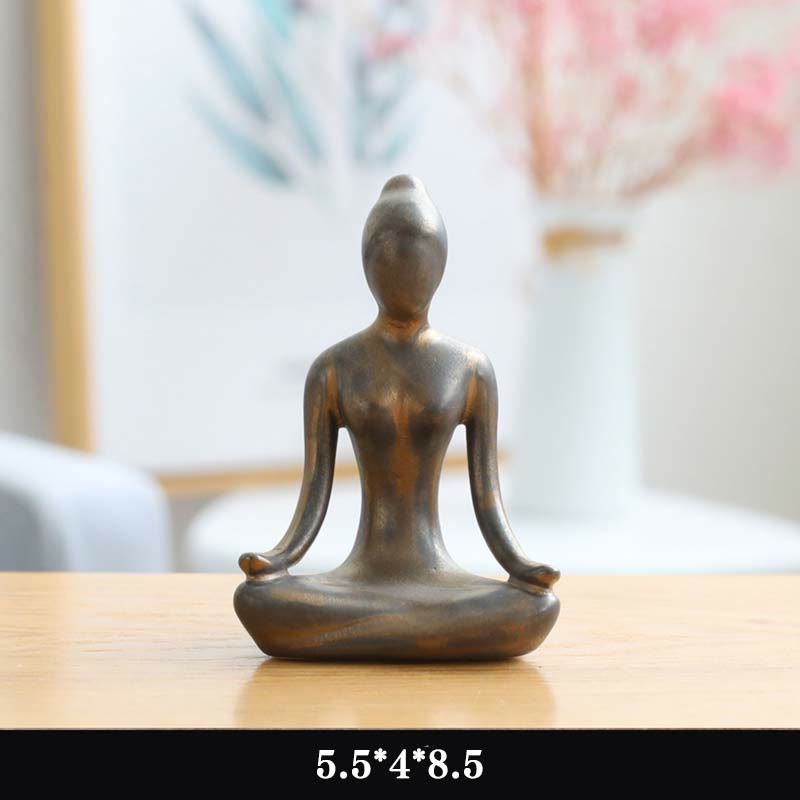 Ceramic Buddha Statue | Abstract Yoga Meditation Sculpture