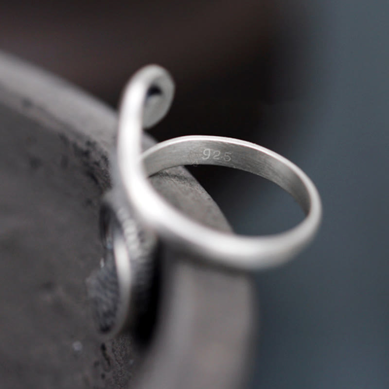 Adjustable 925 Sterling Silver Koi Fish Luck Prosperity Ring