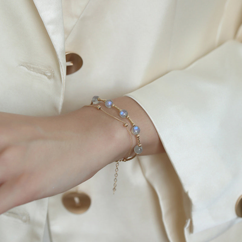 Moonstone Love & Calm 18K Gold Chain Bracelet