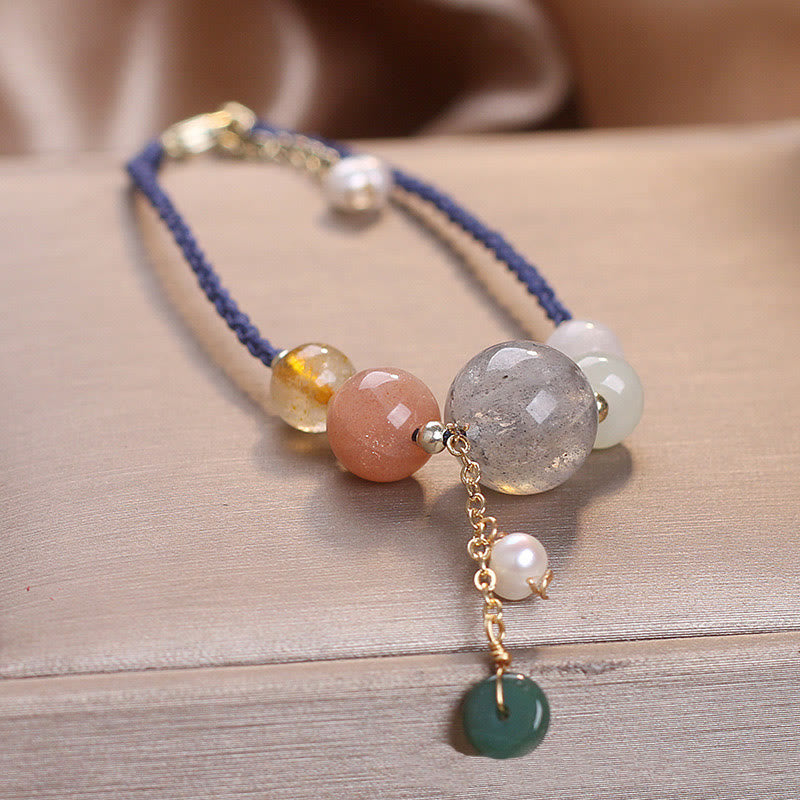 Moonstone Bracelet with Peace Buckle | Healing Harmony & Balance