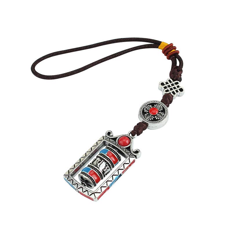 Om Mani Padme Hum Prayer Wheel Keychain | Spiritual Decoration
