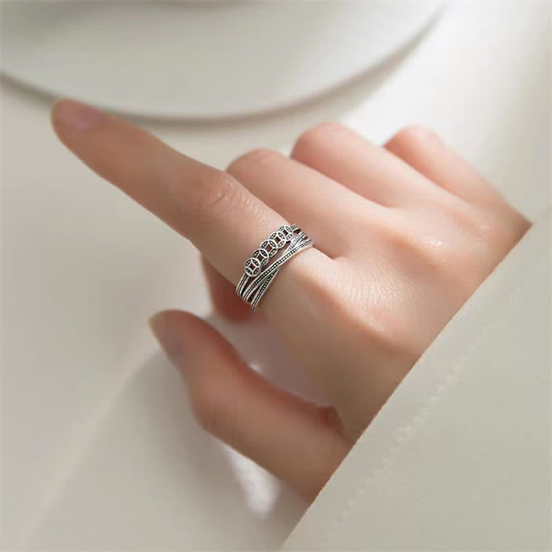 Copper Coin Spiritual Ring for Wealth and Luck Balance