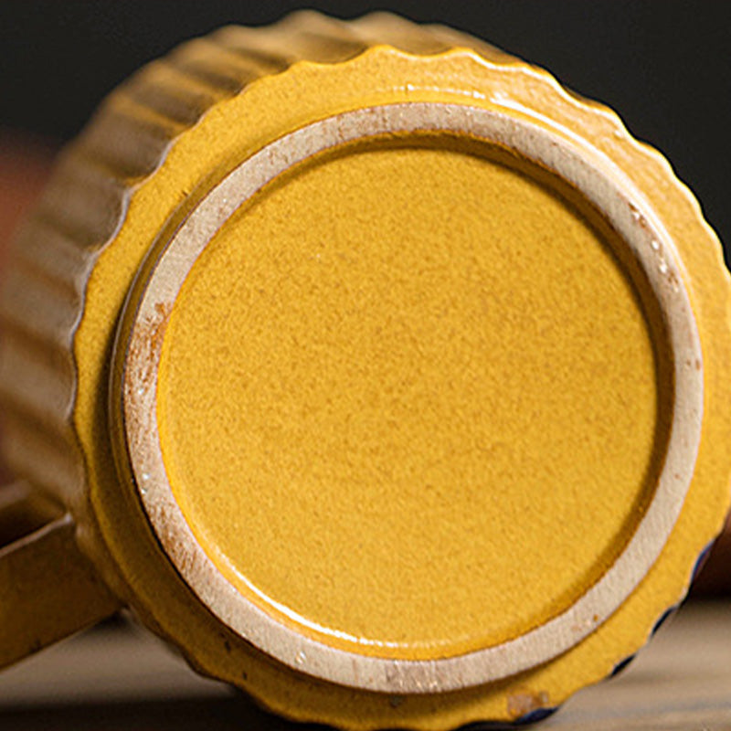 250ml Retro Striped Kiln Change Ceramic Coffee Mug | Zen Decor