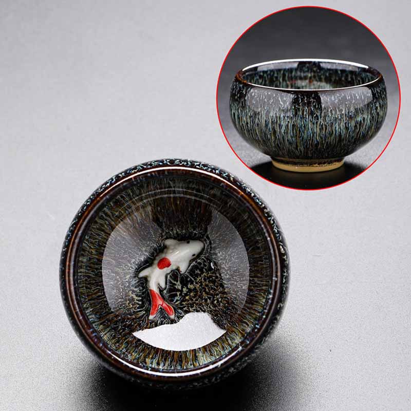 Small Koi Fish Kiln Change Jianzhan Ceramic Tea Cup 60ml