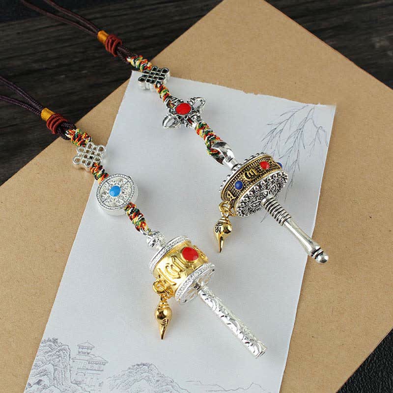 Tibetan Om Mani Padme Hum Prayer Wheel Meditation Decor