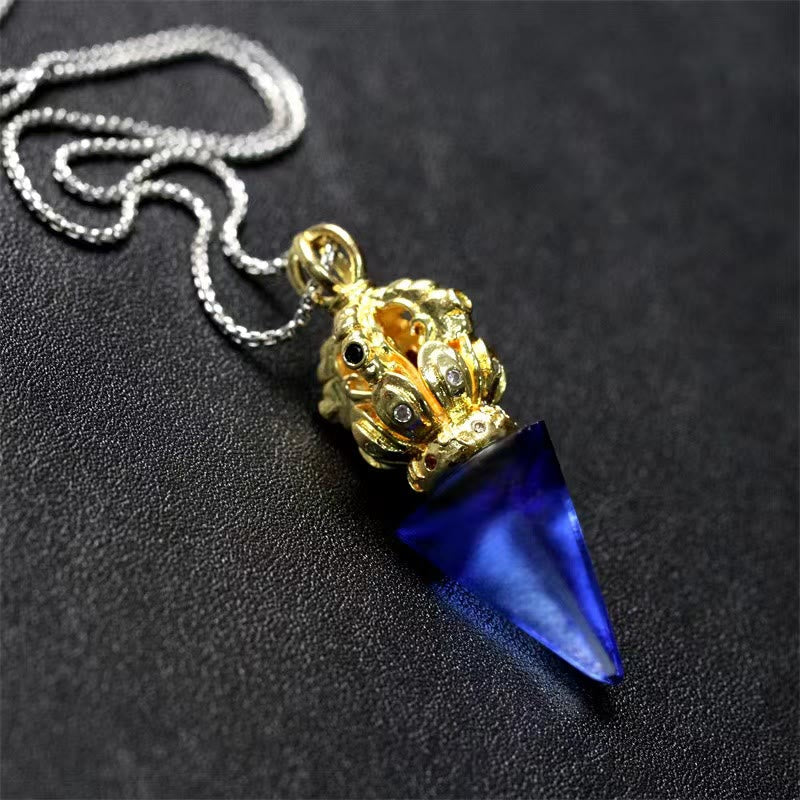 Liuli Crystal Dorje Vajra Spiritual Strength Necklace